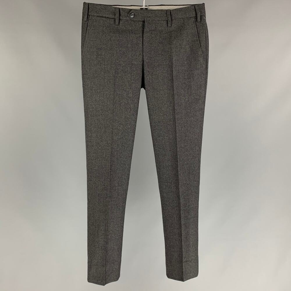 GERMANO Size 28 Grey Heather Wool Dress Pants